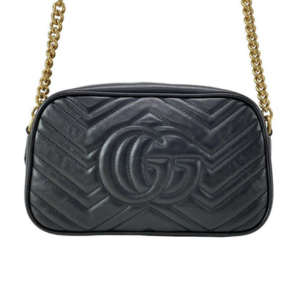 Gucci Shoulder Bag GG Marmont Quilted Small Shoulder Bag 447632 Black Chain