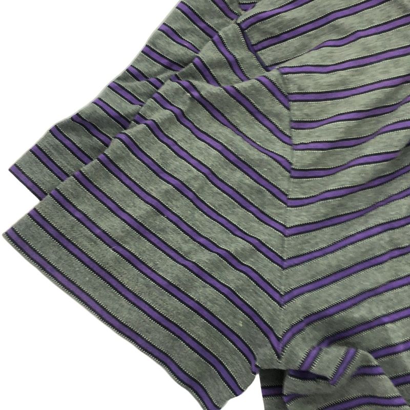 Louis Vuitton 12aw Striped Polo Shirt Gray Purple XS