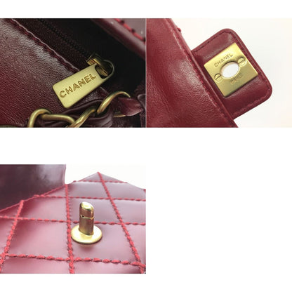 Chanel Mini Matelasse Wild Stitch Red Shoulder Bag A35200 Red