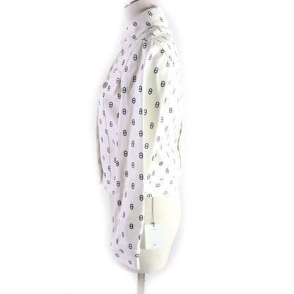 Hermes 23SS Chaine D'ancre All Over Print With Serie Buttons Denim Jacket White