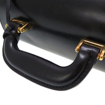Gucci Lady Lock Leather Black Gold Hardware 000 01 0246 Vanity Bag Handbag