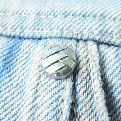 Chanel Vintage Denim Striped Mini Skirt Light Blue Y2 K 34