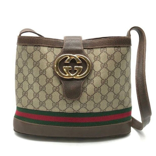 Authentic Gucci GG Sherry Canvas Ophidia Crossbody Shoulder Bag Messenger Tote