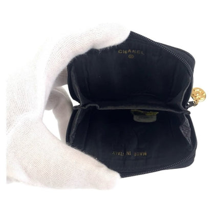 Chanel CC Vintage Caviar Timeless Coin Purse Pouch Key Chain Charm Bag