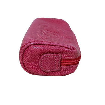 Authentic CHANEL CC Caviar Leather Coin Case Cosmetic Makeup Case Pouch Pink