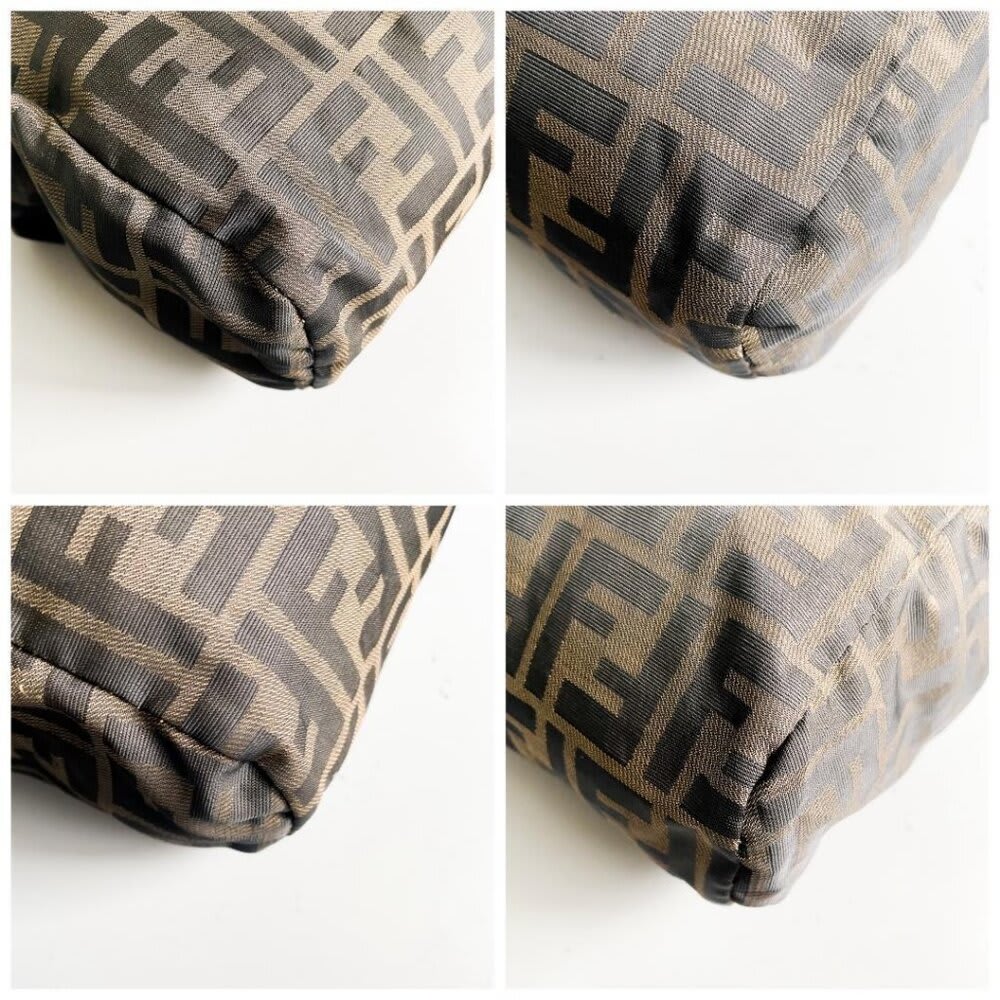 Fendi FF Vintage Zucca Canvas Mini Bag Small Handbag Tan Brown Y2