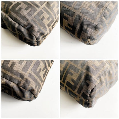 Fendi FF Vintage Zucca Canvas Mini Bag Small Handbag Tan Brown Y2