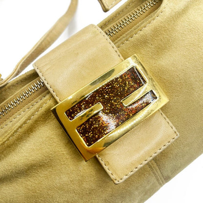 Fendi Mamma Zucca Baguette Pouch Tan Beige Flap Bag Purse Shoulder