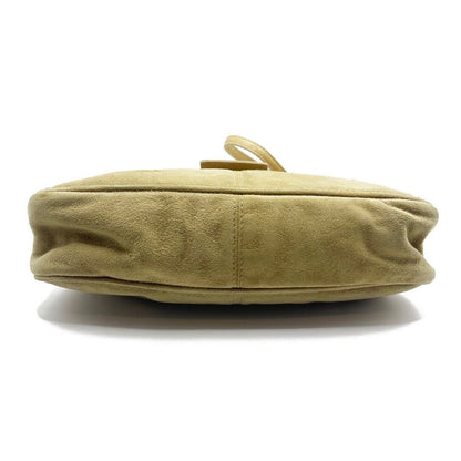 Fendi Mamma Zucca Baguette Pouch Tan Beige Flap Bag Purse Shoulder