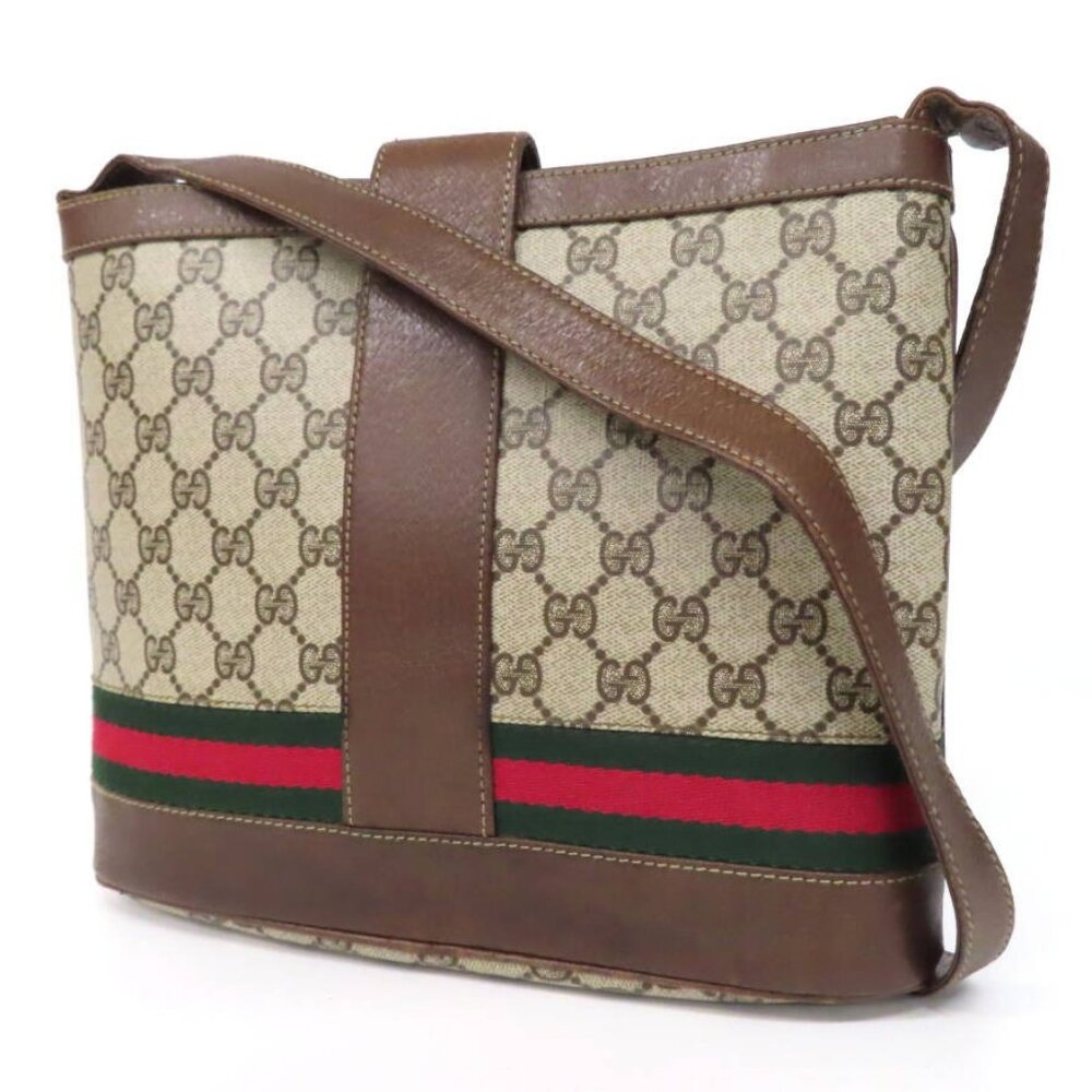 Authentic Gucci GG Sherry Canvas Ophidia Crossbody Shoulder Bag Messenger Tote