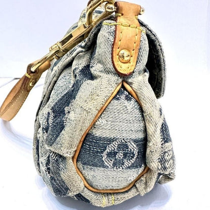 Authentic Louis Vuitton Denim Mini Pleaty Vintage Pouch Pochette Bag Monogram