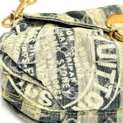 Authentic Louis Vuitton Denim Mini Pleaty Vintage Pouch Pochette Bag Monogram