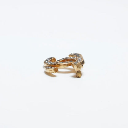 Chanel Brooch CC Vintage Gold Pin Rhinestone Crystal