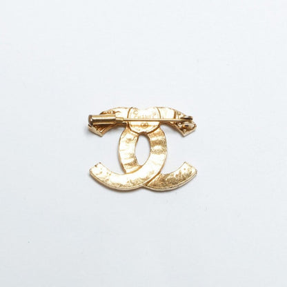Chanel Brooch CC Vintage Gold Pin Rhinestone Crystal