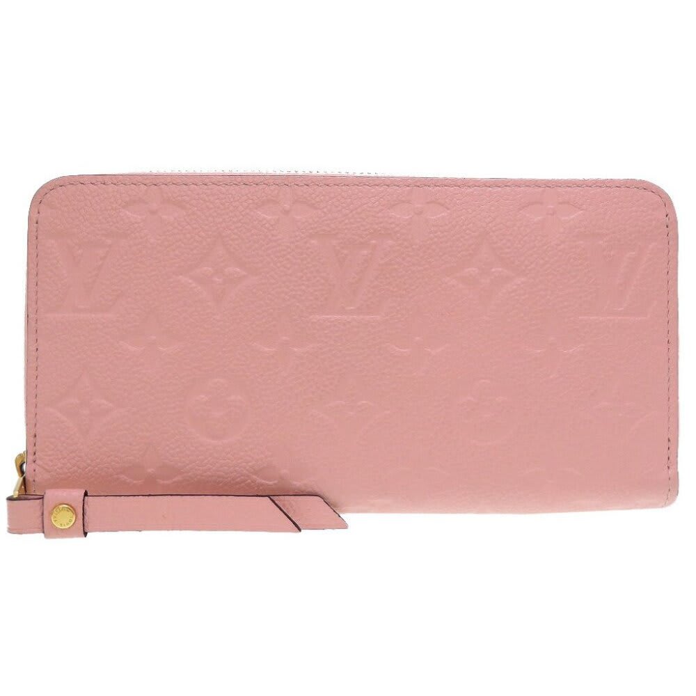 Louis Vuitton Monogram Empreinte Leather Zippy Long Wallet Rose Poudre Pink