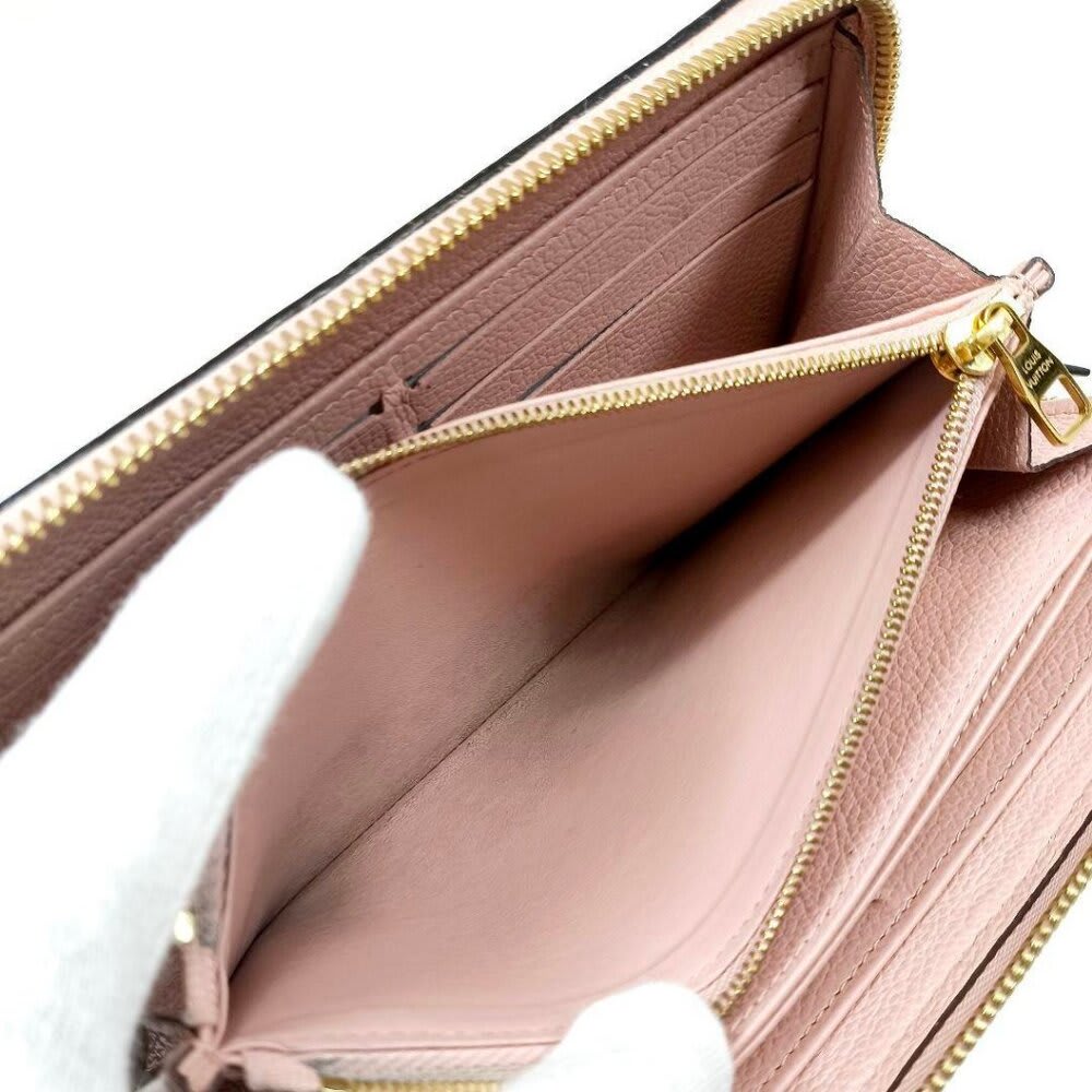 Louis Vuitton Monogram Empreinte Leather Zippy Long Wallet Rose Poudre Pink