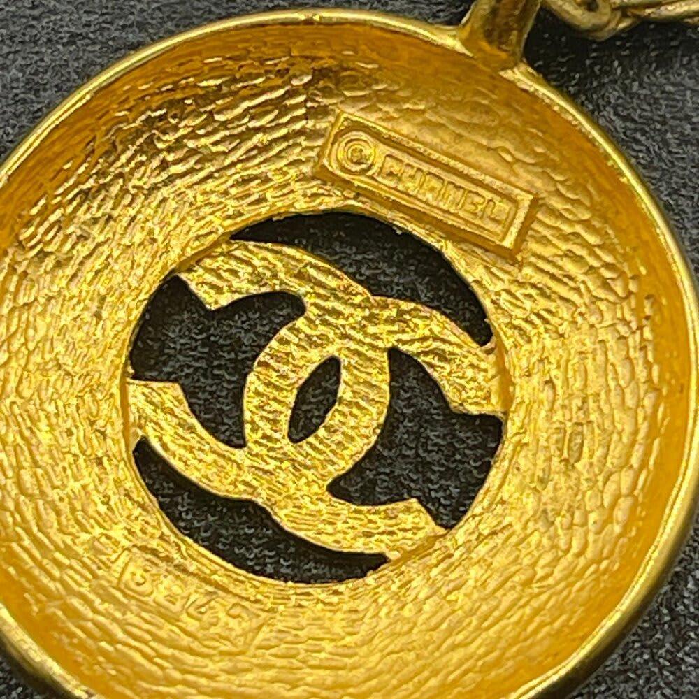 Chanel CC Vintage 24K Gold Necklace Chain Paris Medallion Pendant