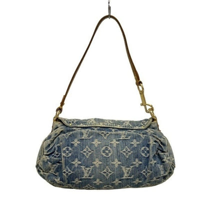 Authentic Louis Vuitton Denim Mini Pleaty Vintage Pouch Pochette Bag Monogram LV