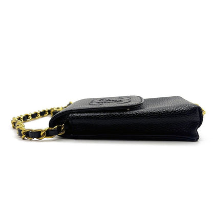 Chanel Vintage Mini Flap Bag Caviar Pouch Cigarette Case Crossbody