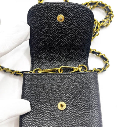 Chanel Vintage Mini Flap Bag Caviar Pouch Cigarette Case Crossbody