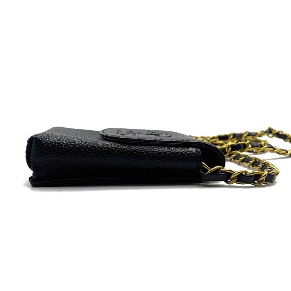 Chanel Vintage Mini Flap Bag Caviar Pouch Cigarette Case Crossbody