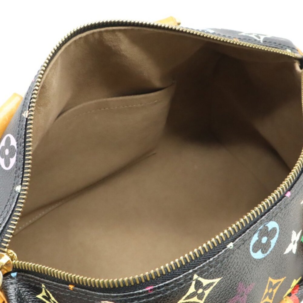 Authentic Louis Vuitton Speedy 30 Monogram Multicolor Sac Bag Black Tote Handbag