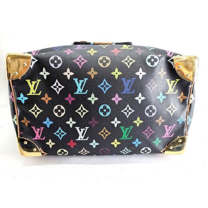 Authentic Louis Vuitton Speedy 30 Monogram Multicolor Sac Bag Black Tote Handbag