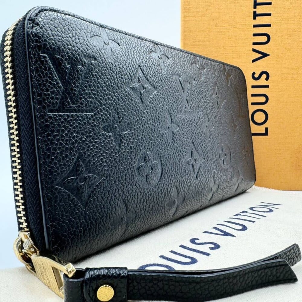 Louis Vuitton Monogram Empreinte Leather Zippy Long Wallet Black