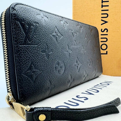 Louis Vuitton Monogram Empreinte Leather Zippy Long Wallet Black