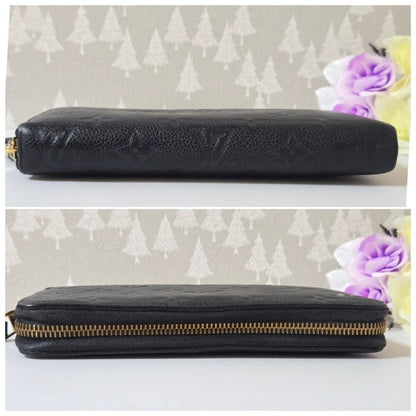 Louis Vuitton Monogram Empreinte Leather Zippy Long Wallet Black