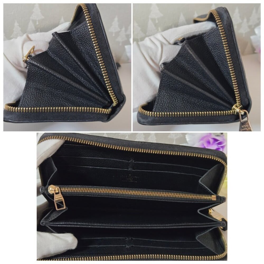 Louis Vuitton Monogram Empreinte Leather Zippy Long Wallet Black