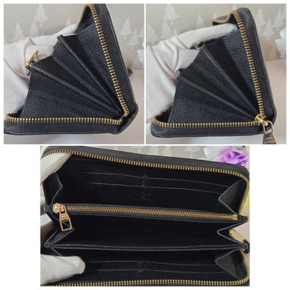 Louis Vuitton Monogram Empreinte Leather Zippy Long Wallet Black