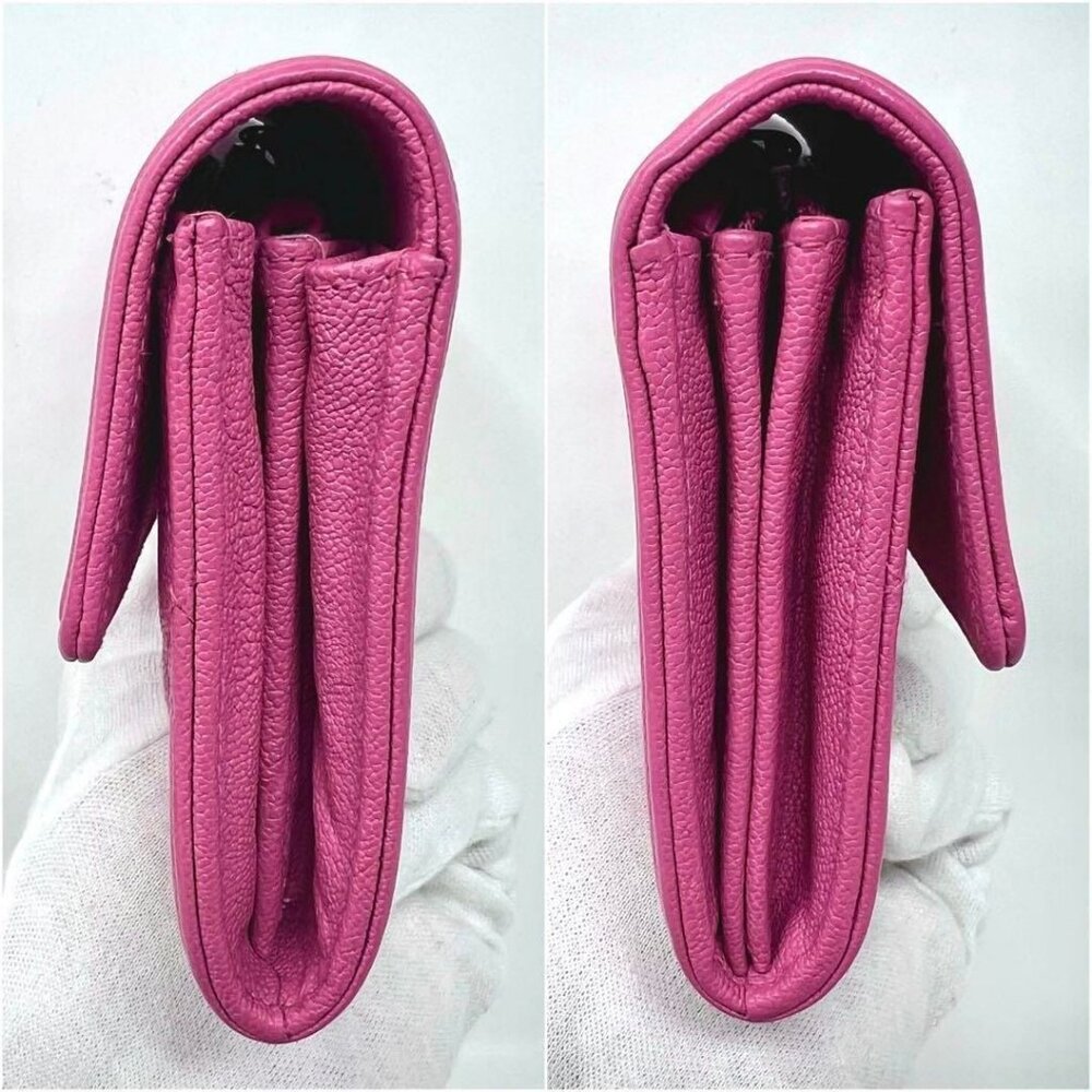 Chanel Boy CC Flap Lambskin Wallet Chain Shoulder Crossbody Pink Gold