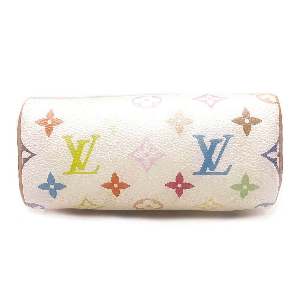 Authentic Louis Vuitton Mini Nano Speedy Monogram Multicolor Sac Bag HL White