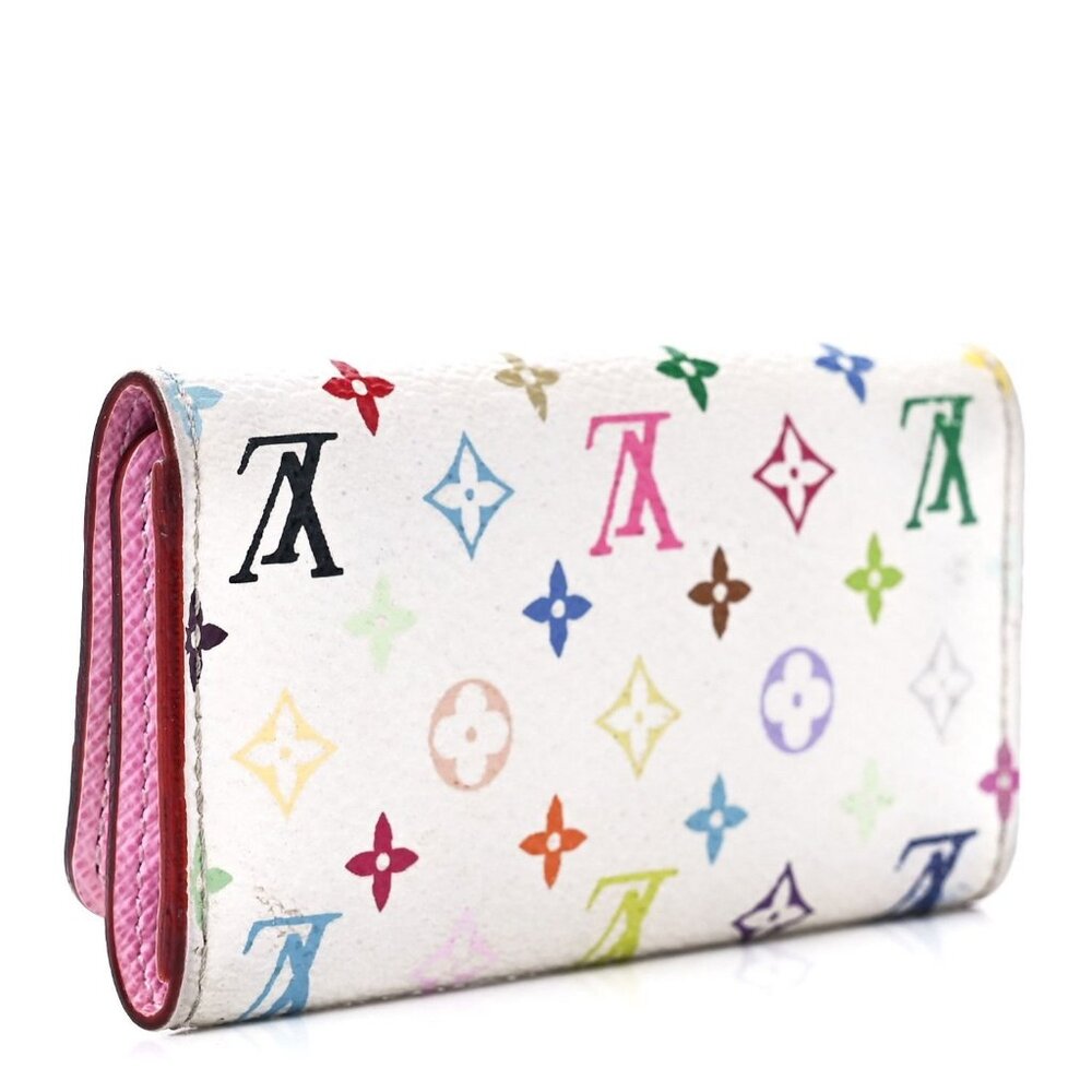 Authentic Louis Vuitton Multicolor Monogram Multicles 4 Key Holder Case White