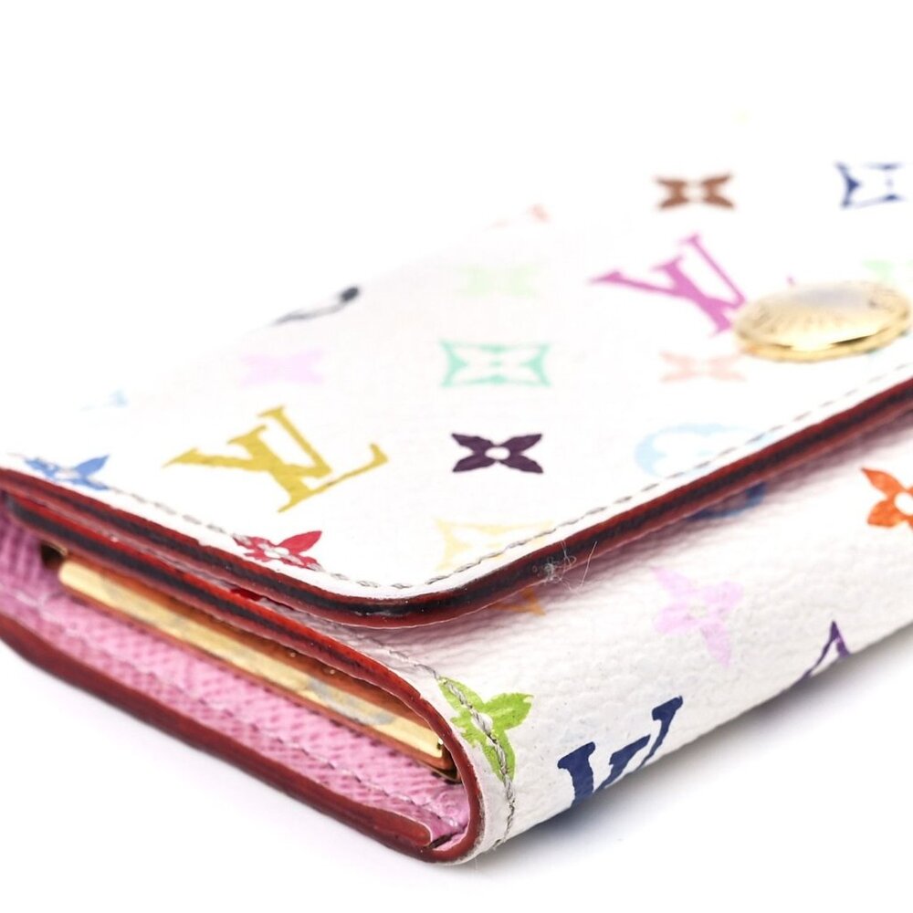 Authentic Louis Vuitton Multicolor Monogram Multicles 4 Key Holder Case White