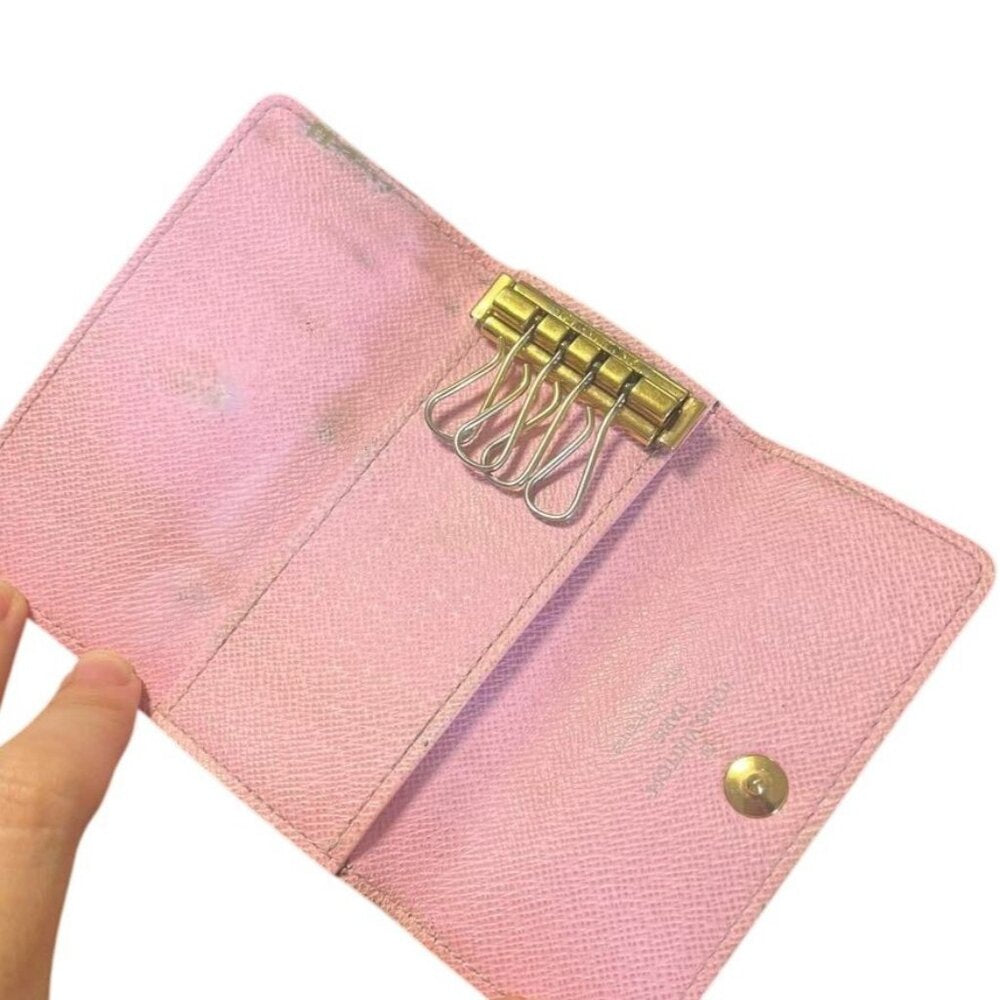 Authentic Louis Vuitton Multicolor Monogram Multicles 4 Key Holder Case White