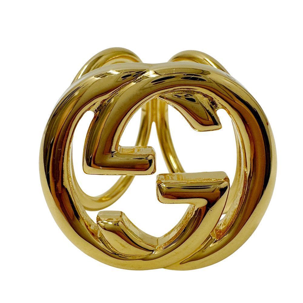 Gucci Scarf Ring Ladies Men's Brand GP Interlocking Gold Approx 19 Fashionable