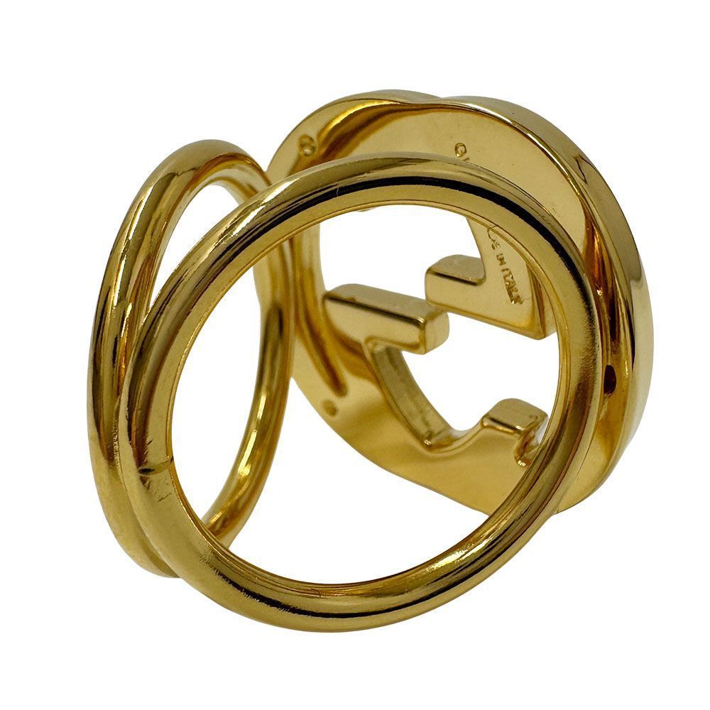 Gucci Scarf Ring Ladies Men's Brand GP Interlocking Gold Approx 19 Fashionable