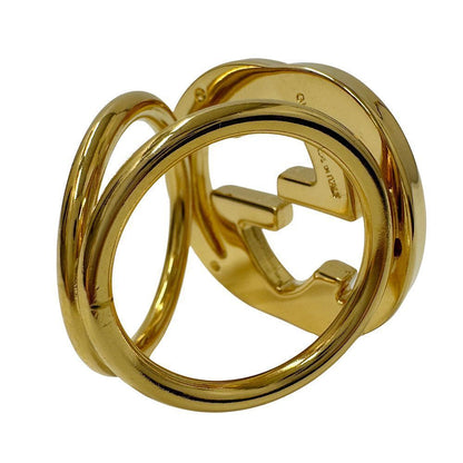 Gucci Scarf Ring Ladies Men's Brand GP Interlocking Gold Approx 19 Fashionable
