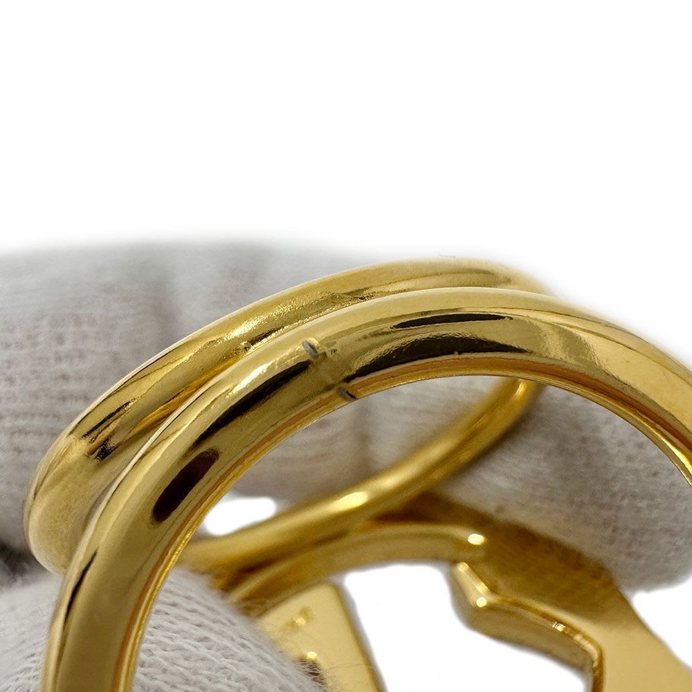 Gucci Scarf Ring Ladies Men's Brand GP Interlocking Gold Approx 19 Fashionable