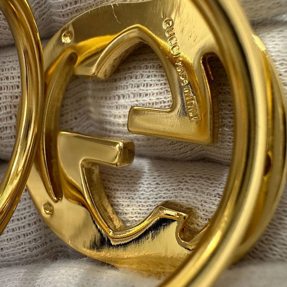 Gucci Scarf Ring Ladies Men's Brand GP Interlocking Gold Approx 19 Fashionable