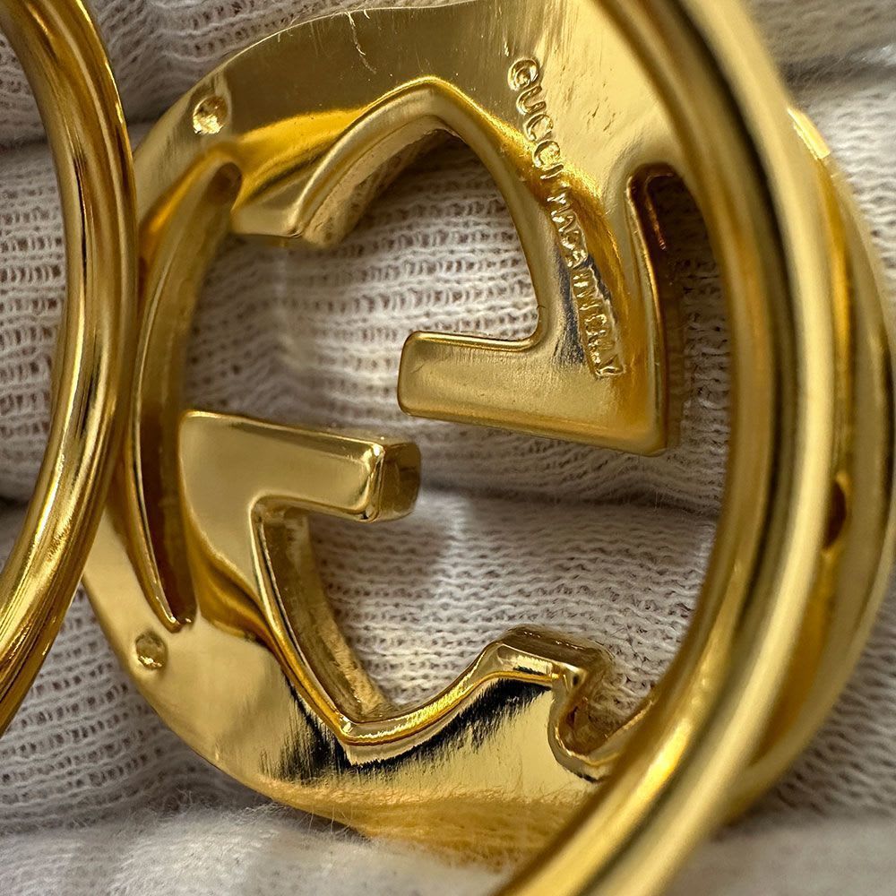 Gucci Scarf Ring Ladies Men's Brand GP Interlocking Gold Approx 19 Fashionable