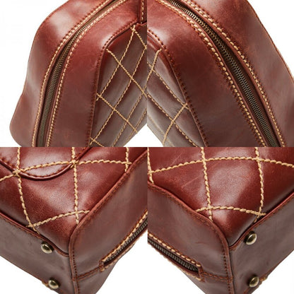 Chanel CC Wild Stitch Vintage Quilted Bowler Hand Bag Lambskin