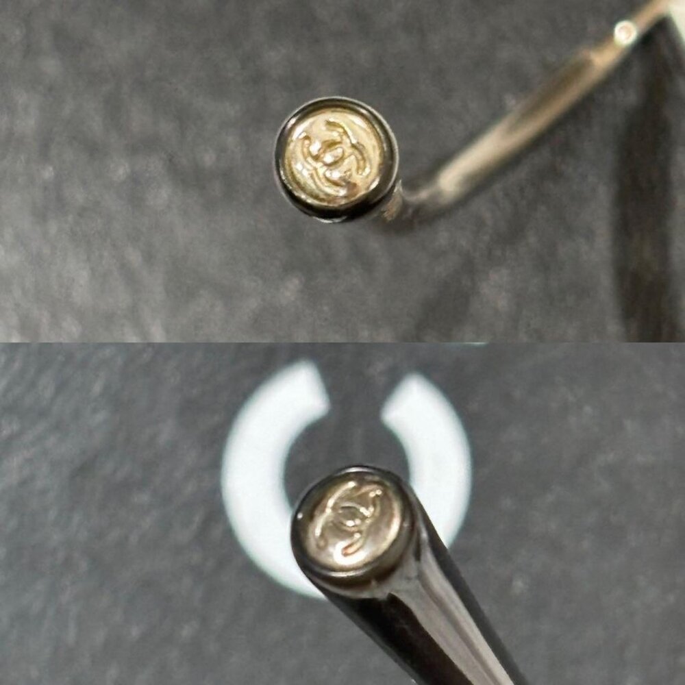 RARE Chanel Vintage Sunglasses Rhinestone Crystal CC Logo Rimless Gradient Blue