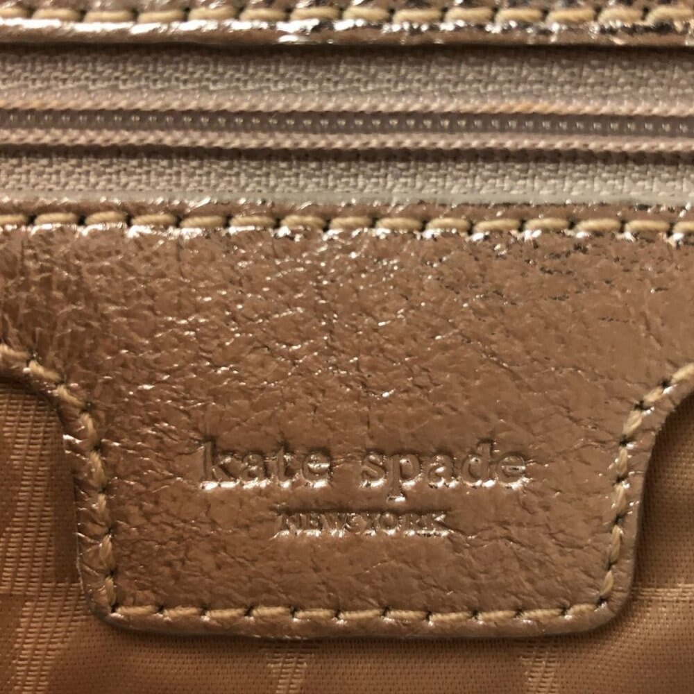 Kate Spade Leather Metallic Flap Clutch Bag Fully Patterned Lining Silver Formal