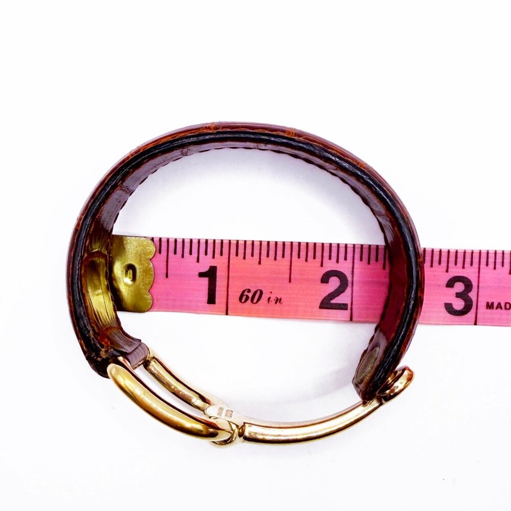 Gucci Horsebit Leather Bracelet Bangle Gold Hardware