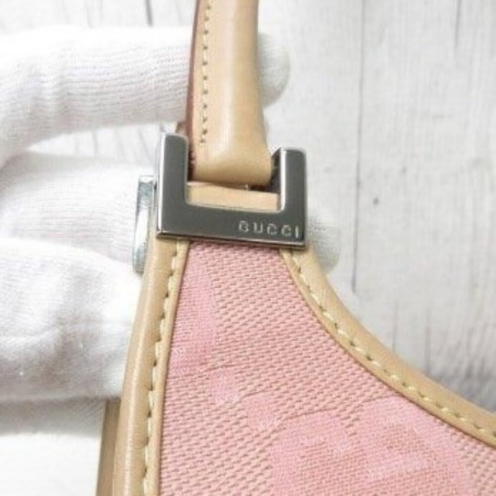 Gucci GG Jackie O Hobo Pink Shoulder Bag Sherry Monogram Web Leather