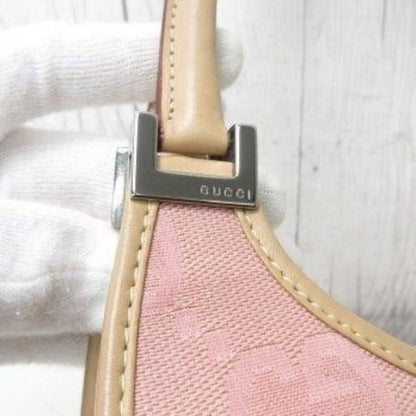 Gucci GG Jackie O Hobo Pink Shoulder Bag Sherry Monogram Web Leather
