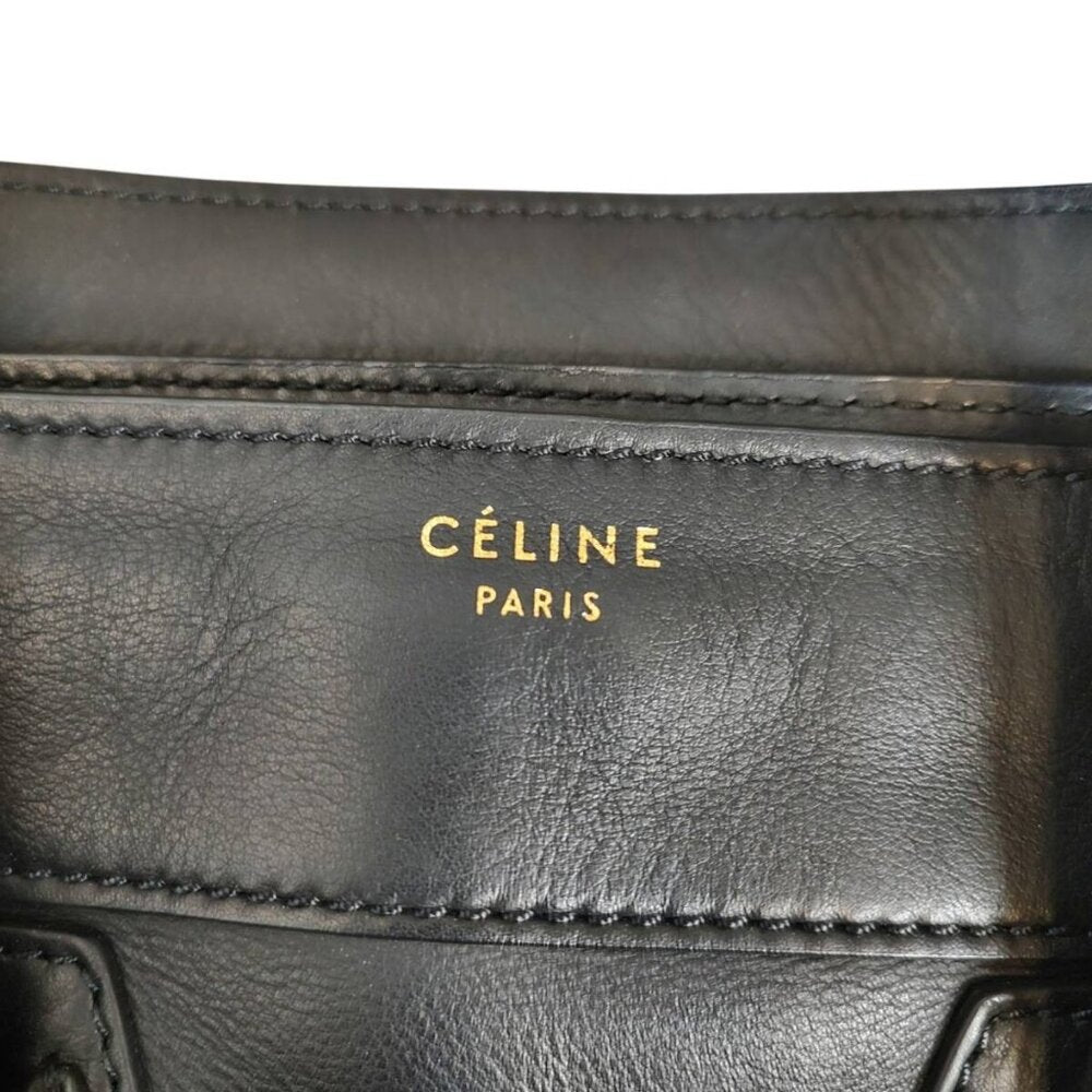 Celine Luggage Phantom Shopper Tote Bag F Black Purse
